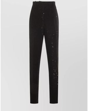 Tom Ford Sequin High-Rise Straight-Leg Trousers - Black