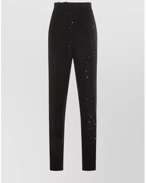 Tom Ford Sequined Wool High-Rise Straight-Leg Trousers - Black