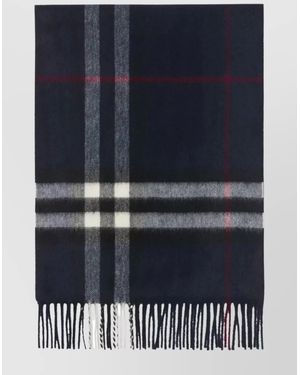 Burberry Oversized Check Cashmere Scarf - Blue