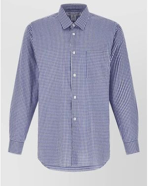 Comme des Garçons Check Shirt Long Sleeves Button Collar Pocket - Blue