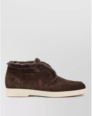 Santoni Suede Leather Boots - Brown
