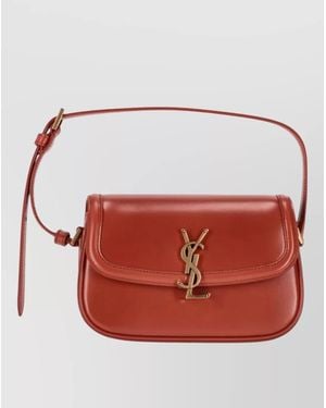 Saint Laurent Ysl Mini Solfer Wallet Cardholder Strap - Red
