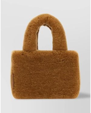 AMINA MUADDI Shearling Shoulder Bag - Brown