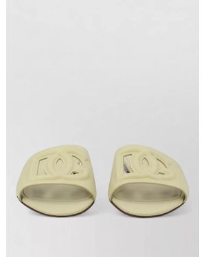 Dolce & Gabbana Logo Slide Sandal Cut Out Design - Natural