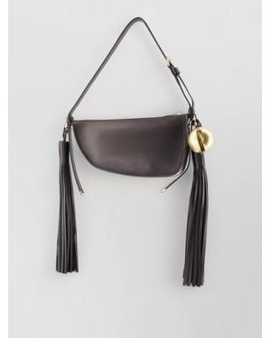 Burberry Mini Shield Sling Leather Shoulder Bag - White