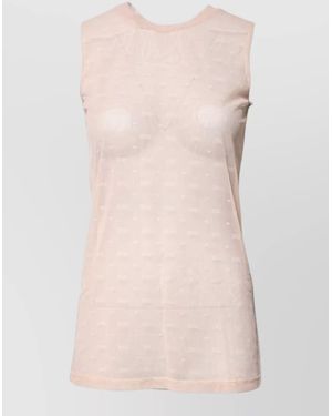 Dolce & Gabbana Nylon Blouse Knee Length Round Neckline Sleeveless - Pink