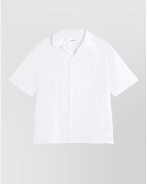 Maison Kitsuné Short Sleeve Versatile Shirt Top - White