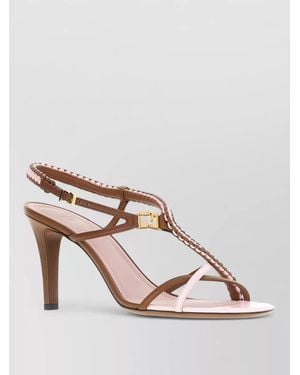 Fendi Nappa Leather Sandals Open Toe Slingback - Pink