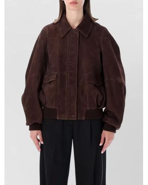Loewe Suede Leather Bomber Jacket Balloon Shape - Brown
