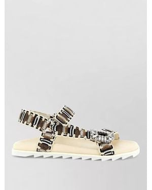 Roger Vivier Crystal-Embellished Woven Sandals - Metallic