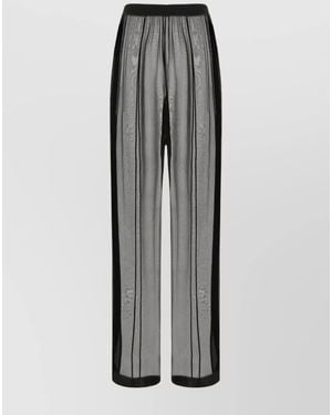 Saint Laurent Silk Wide-Leg Pants - Gray