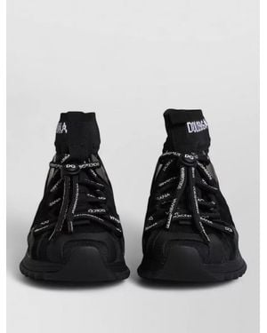 Dolce & Gabbana Sock Lace-Up Trainers - Black