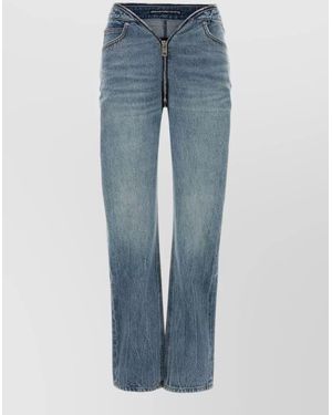 Alexander Wang V Dip Waistband Straight Leg Jeans - Blue