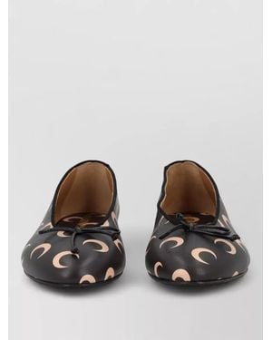 Marine Serre Ballerina Shoes Moon Pattern Round Toe - Brown