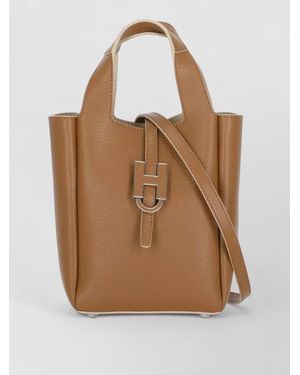 Hogan H-Bag Leather Tote Bag - Brown