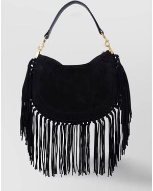 Isabel Marant Soft Fringe Zip Crossbody Bag - Black
