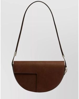 Patou Calf Leather Shoulder Bag - Brown