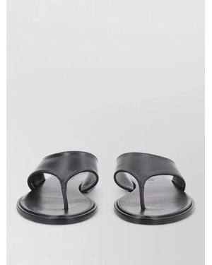 Aeyde Leather Thong Sandal Flat Sole Design - Grey