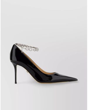 パンプス MACH & MACH Black leather Bow Chain pumps Mach & Mach Leather Bow Chain Pumps in Black | Lyst