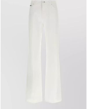 Dolce & Gabbana Denim Wide-Leg Pants - White