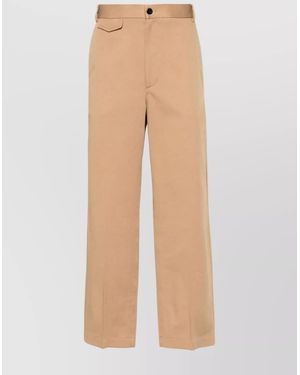 Gucci Cotton Straight-Leg Pants - Natural
