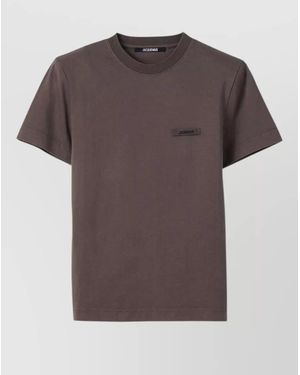 Jacquemus Short Sleeve Crew Neck Pocket Top - Brown