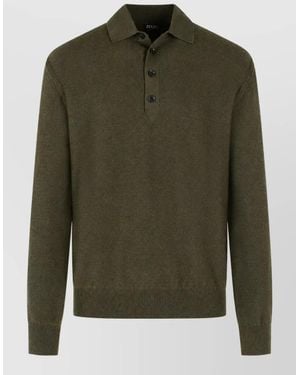 ZEGNA Cashmere Polo Shirt - Green