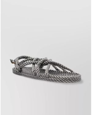 Nomadic State Of Mind Rope Flat Sole Open Toe Sandals - Metallic