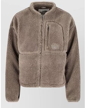 The North Face Fleece Jacket With High Collar And Pocket - Brown