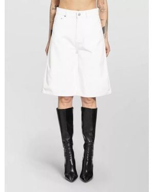 Coperni Wide-Leg Cotton Knee-Length Shorts - White