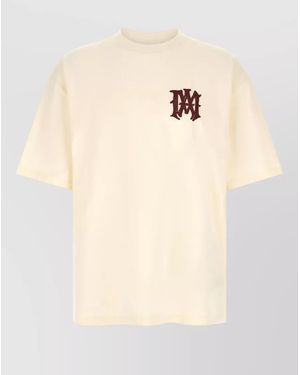 Amiri Hollywood Logo Crew Neck Graphic T Shirt - Natural