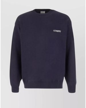 Marcelo Burlon Ribbed Crew-Neck Cotton Blend Jumper With Cross Embroidery - Blue