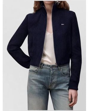 Dior Leather Single Breasted Coat - Blue