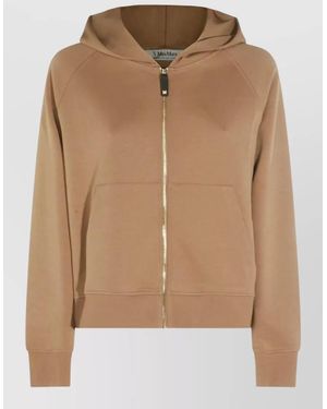 Max Mara Hooded Zip-Up Sweatshirt - Brown