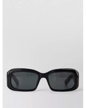 Saint Laurent Rectangular Acetate Sunglasses Dark Lenses - Black