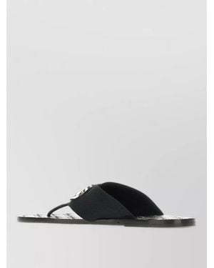 Gucci Fabric Leather Thong Sandals Flat Sole - Multicolour