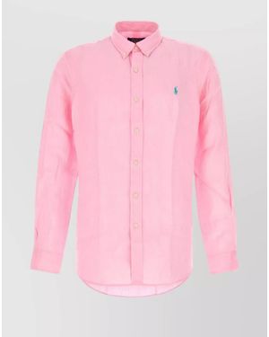 Polo Ralph Lauren Linen Long-Sleeve Shirt - Pink