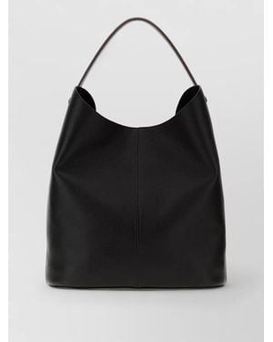 Maison Margiela Dress Age Leather Bucket Shopping Bag - Black