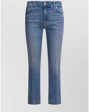 Sportmax Denim Flared Cropped Trousers - Blue