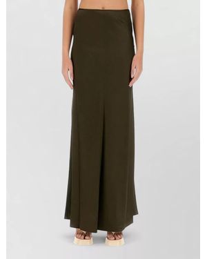 STAUD Odin Skirt High Waist Flared Hem Maxi - Green
