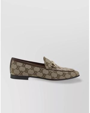 Gucci Gg Canvas Horsebit Loafers - Natural