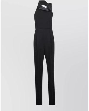 Max Mara Tailored Halterneck Suit Sleeveless Back Pockets - Blue