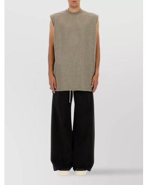 Rick Owens Sleeveless T-Shirt With Raw Hem And Side Seam Detail - Multicolor