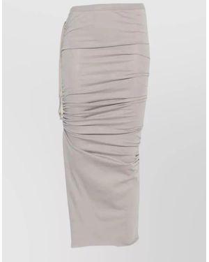 Rick Owens Edfu Knee Skirt Elastic Waistband - White