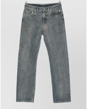 Rick Owens High-Rise Straight-Leg Denim Jeans - Gray