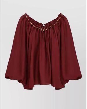 Zimmermann Silk Blouse Scoop Neck Gathered Detailing