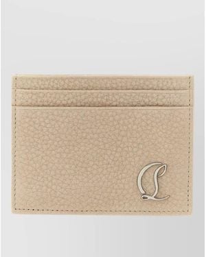 Christian Louboutin Leather Card Holder - Natural