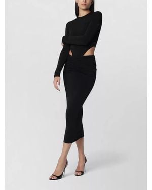 ANDAMANE Long Sleeve Bodycon Cut Out Dress - Black