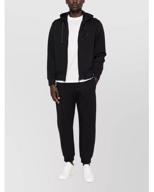 Emporio Armani Logo Cotton Track Trousers - Black
