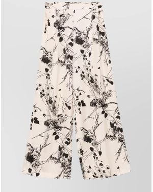 Semicouture Wide-Leg Pants - Natural